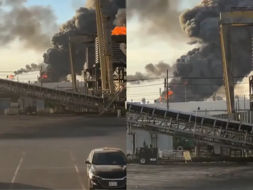 435,000 barrels of oil at risk: Fire rages at one of US' largest refineries after massive Port Arthur blast