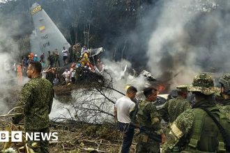Colombian Air Force plane crashes with many soldiers on board