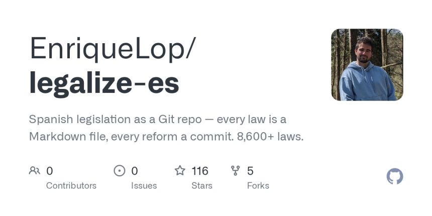 I put all 8,642 Spanish laws in Git – every reform is a commit