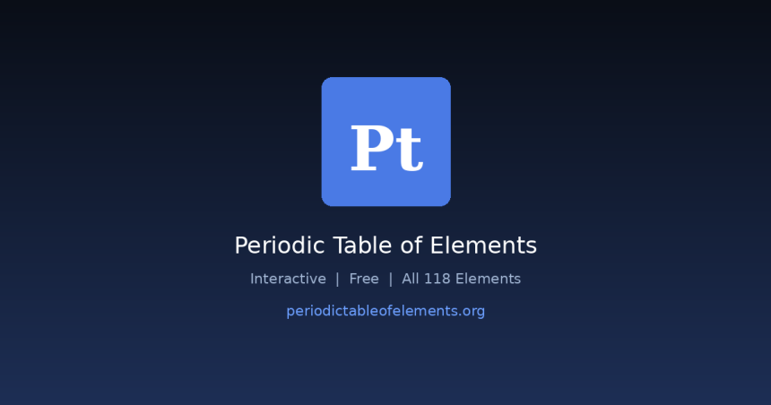Show HN: PeriodicTableOfElements.org