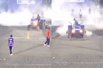 Angry over 'no invite', politician damages cricket pitch with tractor - Watch
