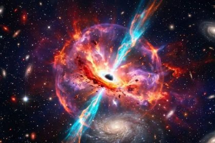 Black hole wakes after 100 million years and erupts like a cosmic volcano