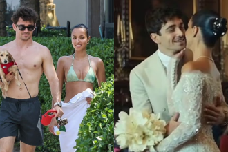 Charles Leclerc goes shirtless with wife Alexandra Saint on Miami beach before F1 return