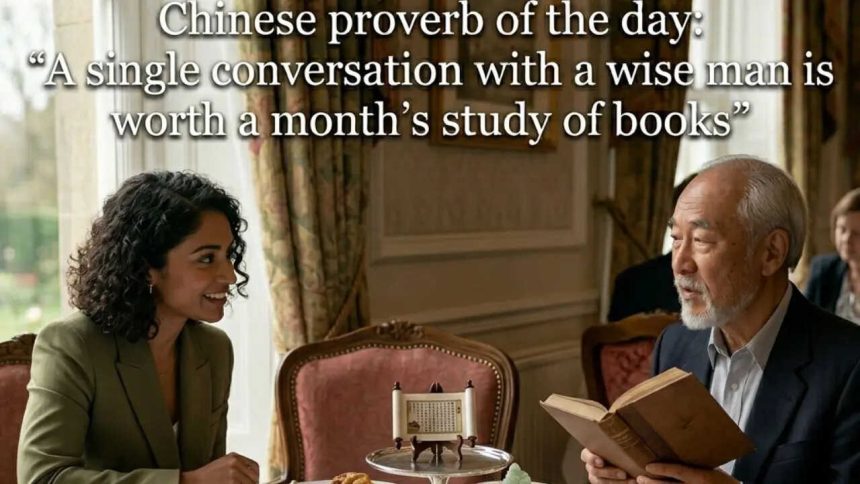 Chinese proverb of the day: “A single conversation with a wise man is worth a month’s study of books” — what it revea