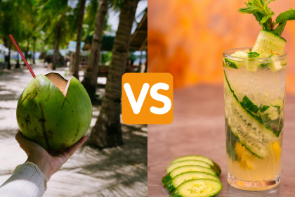 Choosing A Hydrating Drink: Coconut water vs cucumber water; pick based on your needs