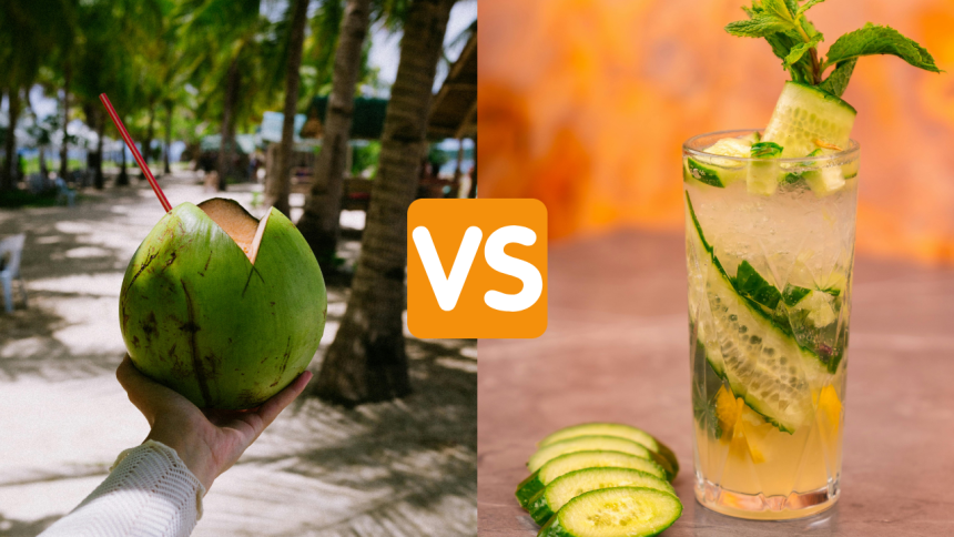 Choosing A Hydrating Drink: Coconut water vs cucumber water; pick based on your needs