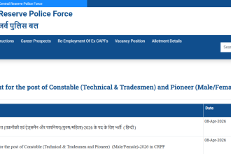 CRPF Constable recruitment 2026: Notification released for 9,195 vacancies; 10th pass candidates can apply from April 20