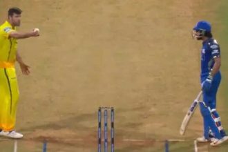 Heated on-field moment! Tilak Varma, Jamie Overton clash as SKY steps in – Watch