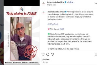 Influencer’s claim that “Indians will have to get Income-Tax Clearance Certificate every time they travel internationally