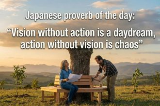 Japanese proverb of the day: “Vision without action is a daydream, action without vision is chaos”