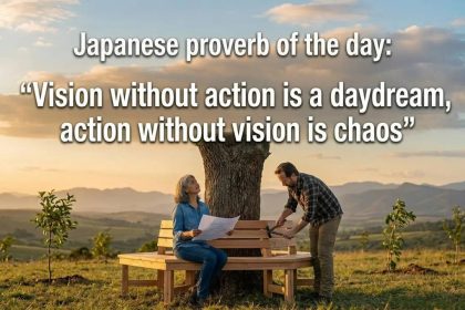 Japanese proverb of the day: “Vision without action is a daydream, action without vision is chaos”