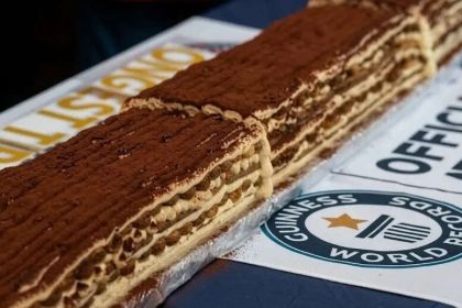 London sets Guinness World Record with 440-metre tiramisu made by 100 chefs using 50,000 biscuits