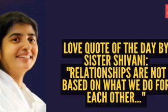 Love quote of the day by Sister Shivani: "Relationships are not based on what we do for each other..."
