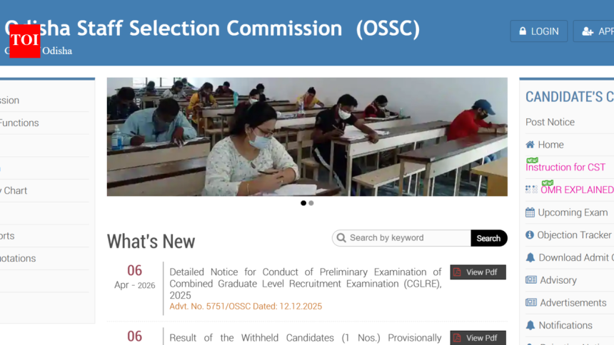 OSSC CGL admit card 2026 released at ossc.gov.in: Check details here
