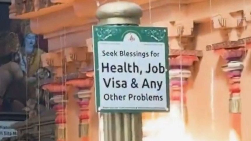 Reporter 'shocked' by blessings for ‘job visa’ sign inside Hindu temple in Texas
