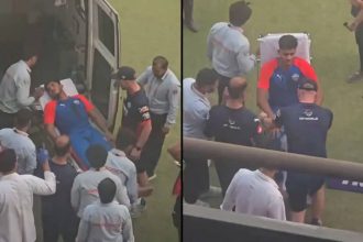 Scary scenes! Delhi Capitals net bowler badly hit, stretchered off in ambulance - Watch