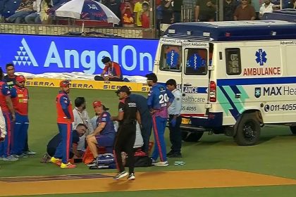 Scary scenes! Lungi Ngidi taken off in ambulance after suffering head injury