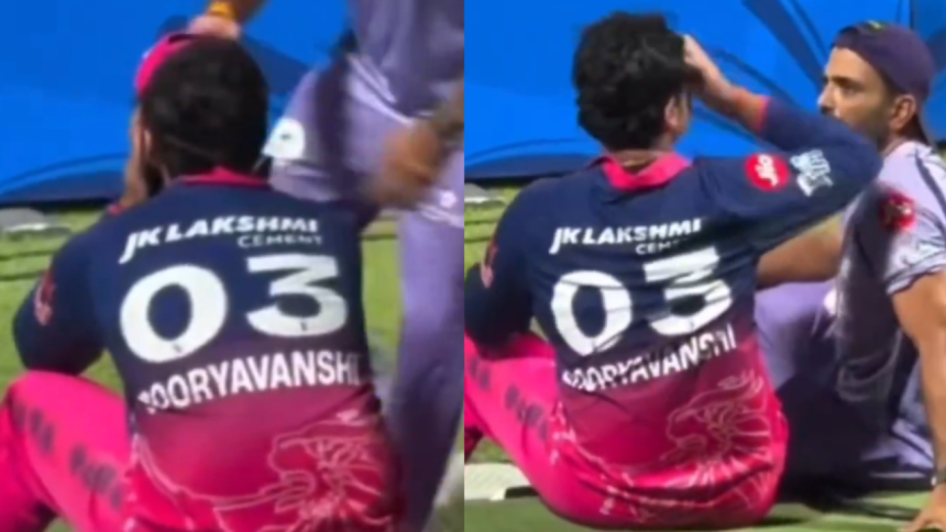 Sooryavanshi breaks down in tears after RR loss, gets consoled by KKR coach