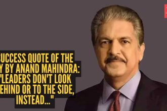 Success quote of the day by Anand Mahindra: "Leaders don't look behind or to the side, instead..."