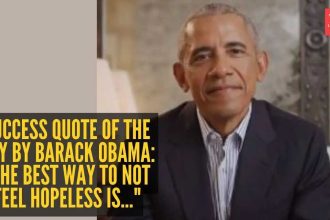 Success quote of the day by Barack Obama: “The best way to not feel hopeless is..."
