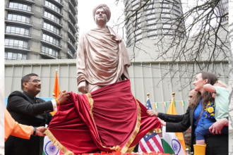 Swami Vivekananda Monument installed in downtown Seattle