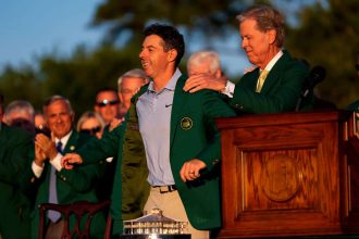 Trump halts speech in awkward moment to praise Rory McIlroy’s Masters win at White House dinner