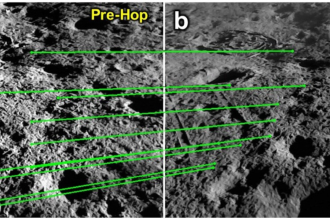 Vikram's 'hop' unravels surficial 'layers' near lunar south pole region