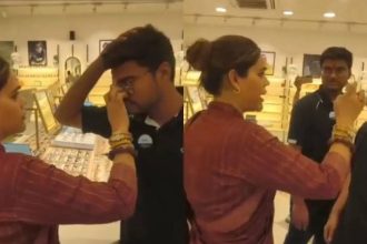 Watch: BJP leader Nazia enters Lenskart store, applies tilak on staff amid dress code row