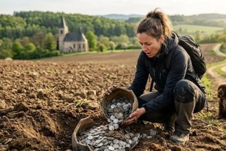 A woman’s casual walk turns into a jackpot: More than 2,000 ancient coins were unearthed in a field in the Czech Republic