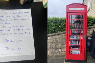 ‘Adds a little brightness to my day’: Heartfelt note left by homeless man in UK village library goes viral