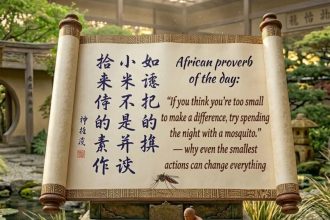 African proverb of the day: “If you think you’re too small to make a difference, try spending the night with…”— why