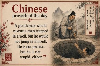 Chinese proverb of the day: “A gentleman would rescue a man trapped in a well, but he would not…” — the proverb expla