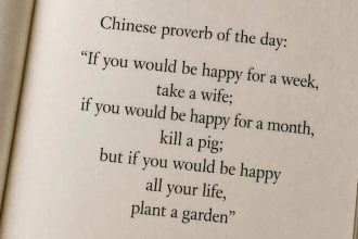 Chinese proverb of the day: “If you would be happy for a week, take a wife; if you would be happy for a month, kill a pig;