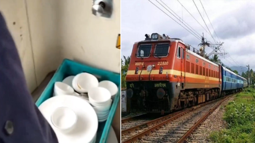 'Extremely unhygienic': FSSAI issues notice to IRCTC after video shows catering staff washing utensils in train toilet - watc