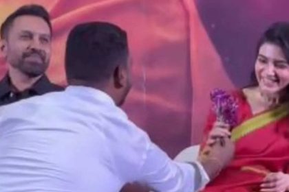 Fan breaks security to propose to Samantha in front of Raj Nidimoru