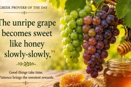 Greek proverb of the day: “The unripe grape becomes sweet like honey...”