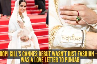 Gurmukhi, wheat motifs and pind vibes: Roopi Gill brings Punjabi royalty to Cannes