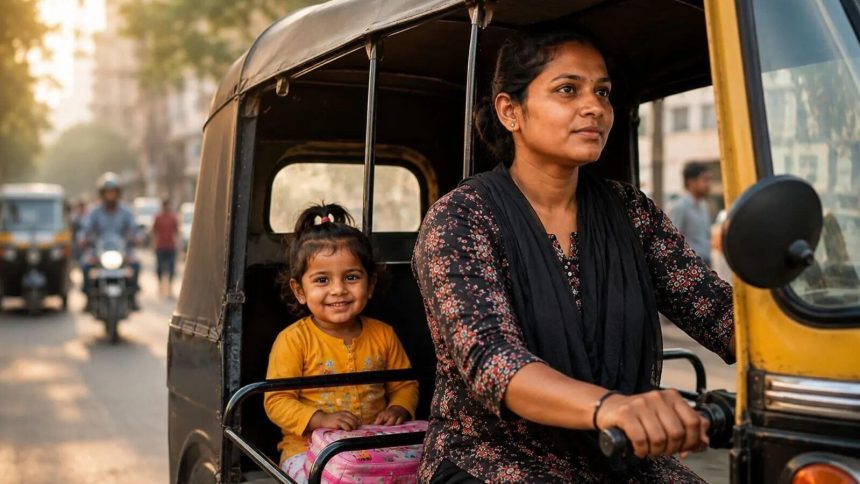 Her husband left, but she refused to give up: This Kalyan mother now drives a rickshaw 16 hours a day for her daughter’s dr