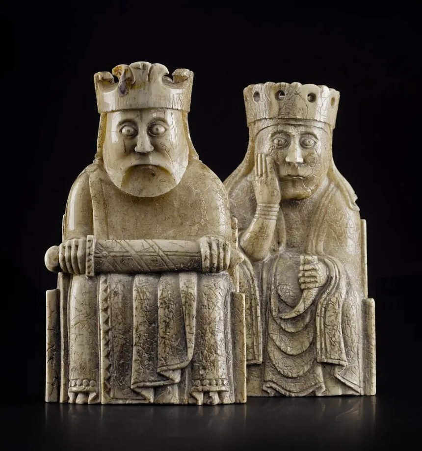 In 1831, a man digging in a Scottish sand dune found a "frozen" crowd of ivory faces that changed history