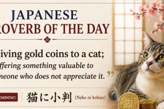 Japanese proverb of the day: “Giving gold coins to a cat; offering something valuable to someone...”
