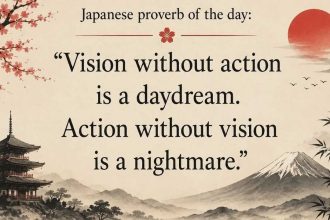 Japanese proverb of the day: “Vision without action is a daydream. Action without vision is...”