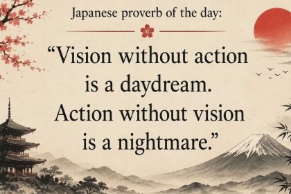 Japanese proverb of the day: “Vision without action is a daydream. Action without vision is...”