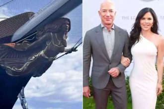 Jeff Bezos secretly selling $500 million superyacht that has sculpture of Lauren Sanchez as mermaid because...
