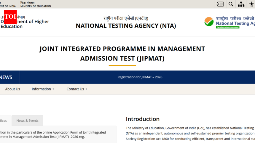 JIPMAT 2026 application correction window closes today at exams.nta.nic.in: Check direct link, list of editable fields