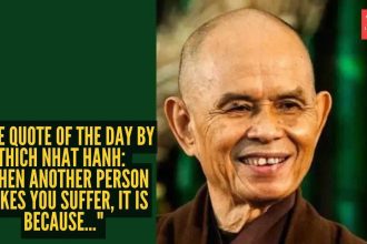 Love quote of the day by Thich Nhat Hanh: “When another person makes you suffer, it is because..."
