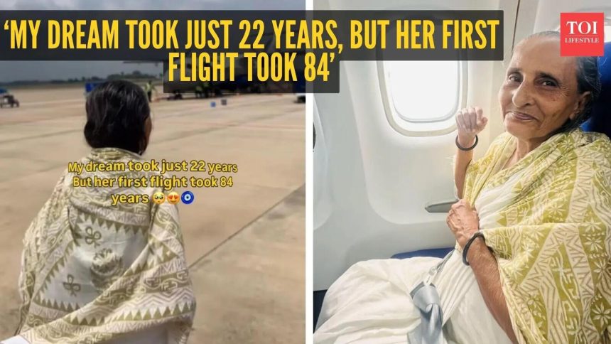 ‘My dream took just 22 years, but her first flight took 84’: Grandmother’s journey with grandson leaves internet emotio