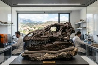 One of the rarest 150-million-year-old dinosaur skulls ever found has been uncovered in Spain