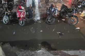 Open, choked drain worsens waterlogging near Jagatpura mall