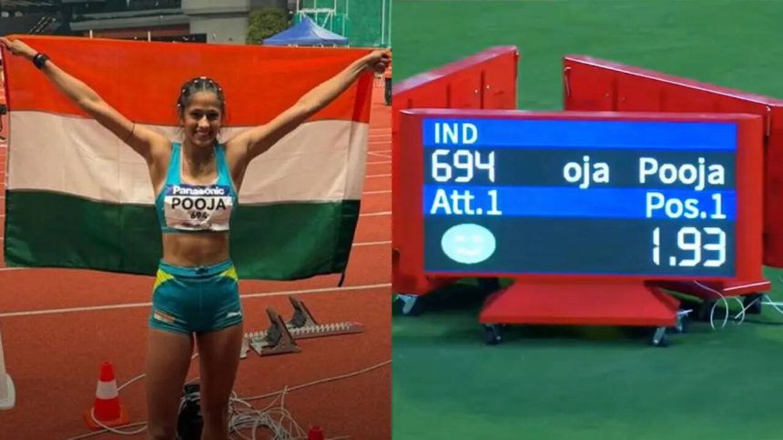 Pooja Singh breaks 14-yr-old NR, wins historic Asian U20 high jump gold — Watch