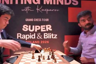 Rare! Gukesh celebrates emotionally after beating Sindarov - Watch
